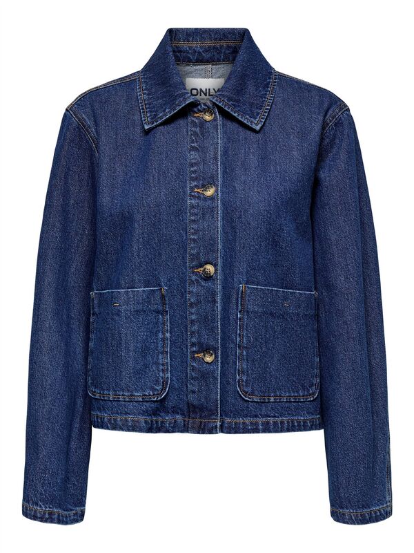 ONLLERIN LS POCKET DNM JACKET QYT Kadın Lacivert Denim Ceket - 15338904