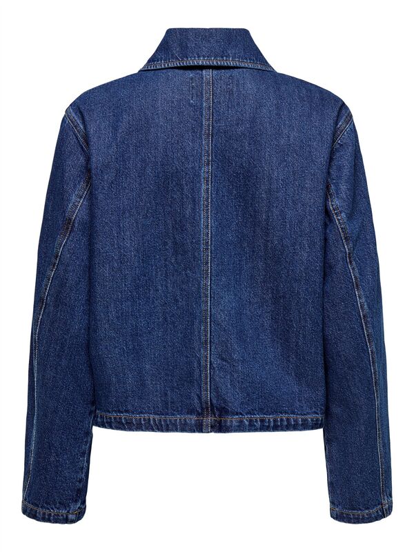 ONLLERIN LS POCKET DNM JACKET QYT Kadın Lacivert Denim Ceket - 15338904