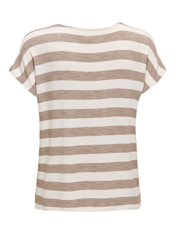 ONLLIRA LIFE S/S V-NECK TOP JRS NOOS Kadın Kahverengi Bluz - 15252103