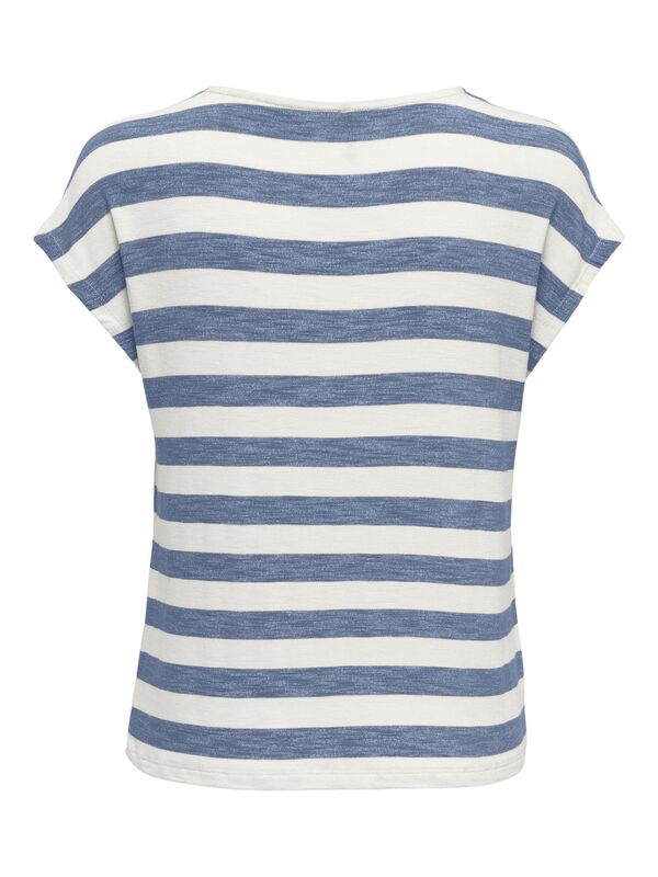 ONLLIRA LIFE S/S V-NECK TOP JRS NOOS Kadın Mavi Bluz - 15252103
