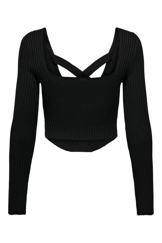 ONLLISA LS SQUARENECK KNT Kadın Siyah Kazak - 15300377