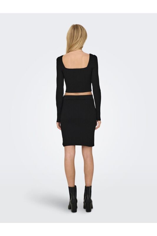 ONLLISA LS SQUARENECK KNT Kadın Siyah Kazak - 15300377