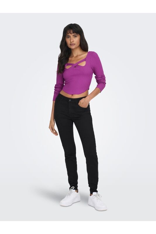 ONLLISA LS SQUARENECK KNT Kadın Mor Kazak - 15300377
