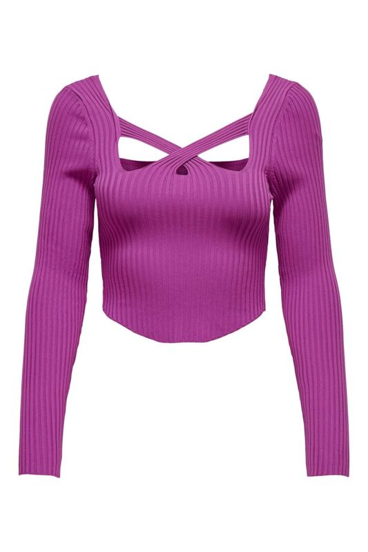 Only - ONLLISA LS SQUARENECK KNT Kadın Mor Kazak - 15300377