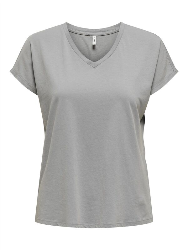 Only - ONLLUCY LIFE SS VNECK MOSTER TOP BOX JRS Kadın Gri T-Shirt - 15343382