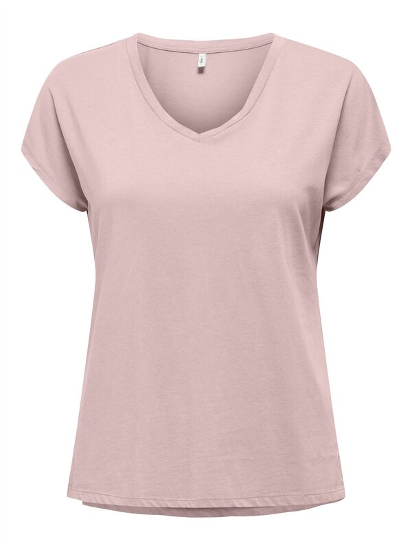 Only - ONLLUCY LIFE SS VNECK MOSTER TOP BOX JRS Kadın Pembe T-Shirt - 15343382