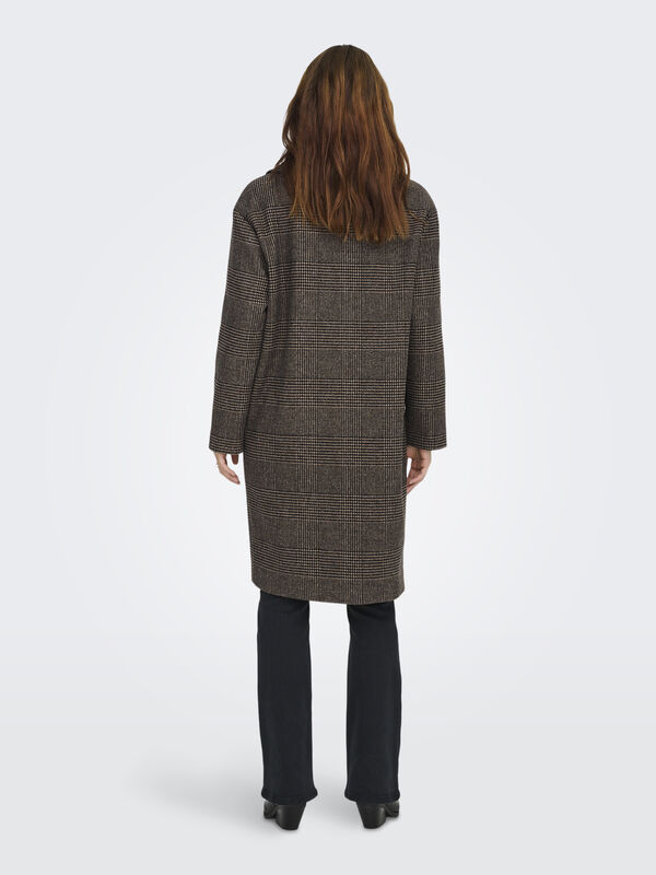 ONLMADISON LIFE CHECK COAT CC OTW UG Kadın Kahverengi Kaban - 15349086