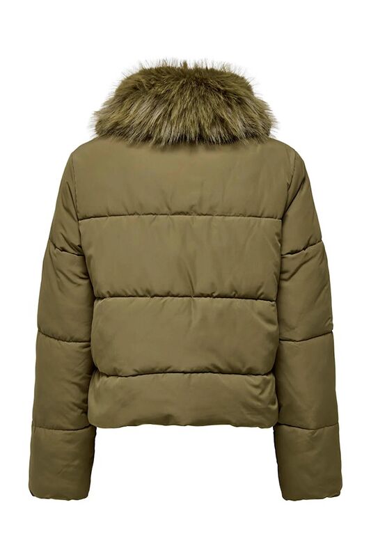 ONLMAGGI FUR PUFFER LIFE CC OTW Kadın Gri Dış Giyim - 15322000