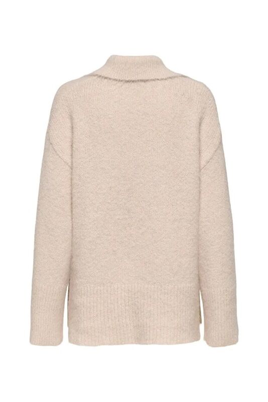 ONLMAGGIE LIFE LS POLO CC KNT Kadın Gri Kazak - 15350850