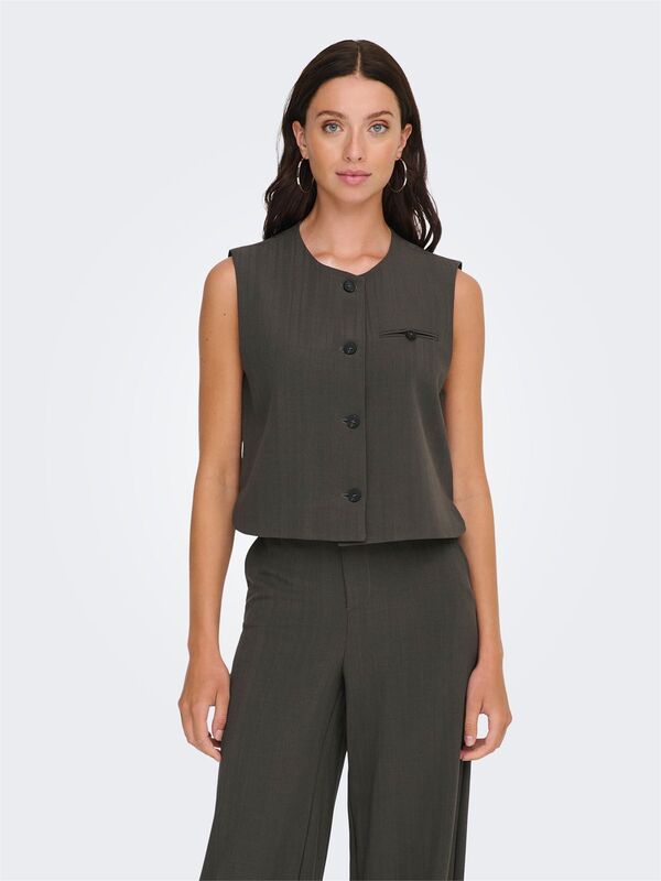 Only - ONLMATEO LIFE S/L STRIPE VEST CC TLR Kadın Siyah Yelek - 15351087