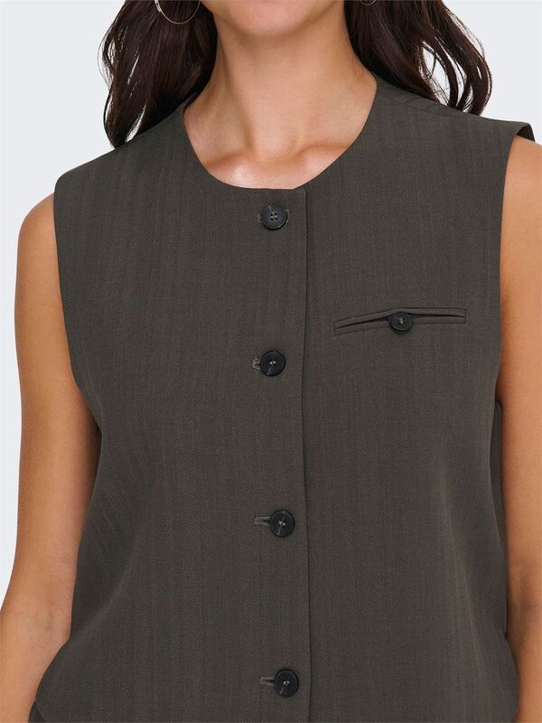 ONLMATEO LIFE S/L STRIPE VEST CC TLR Kadın Siyah Yelek - 15351087