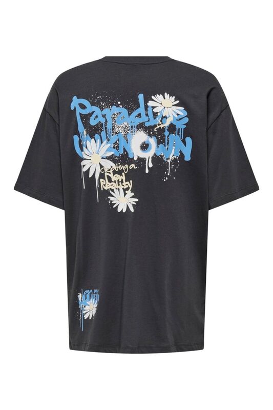 ONLMELODIE LIFE S/S GRAFFITI TOP BOX JRS Kadın Lacivert T-Shirt - 15324354