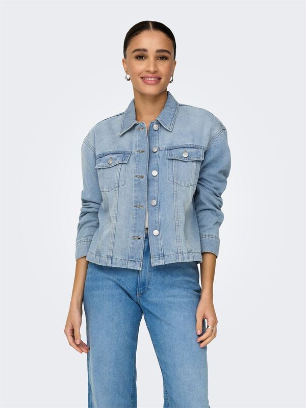 Only - ONLMIKA L/S DNM JKT AKM MOCH Kadın Light Blue Denim Ceket - 15352316