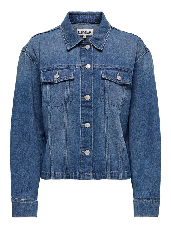 Only - ONLMIKA L/S DNM JKT AKM MOCH Kadın Medium Blue Denim Ceket - 15352316