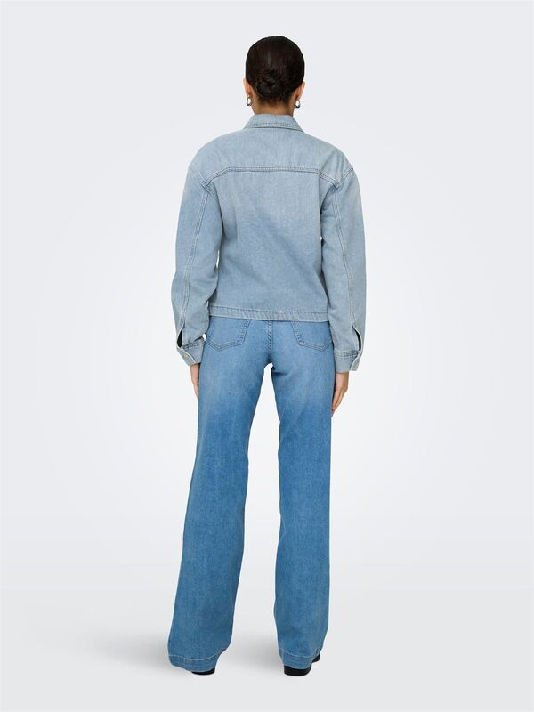 ONLMIKA L/S DNM JKT AKM MOCH Kadın Light Blue Denim Ceket - 15352316