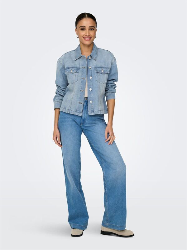 ONLMIKA L/S DNM JKT AKM MOCH Kadın Light Blue Denim Ceket - 15352316
