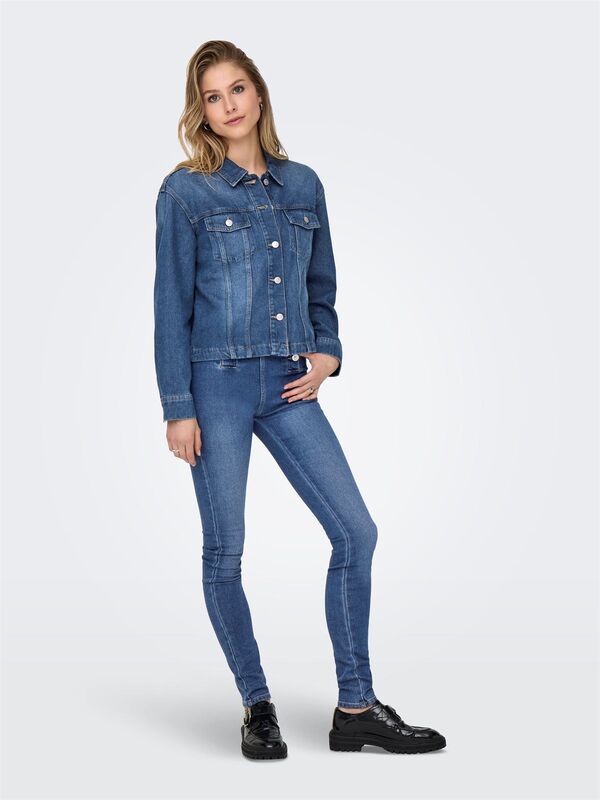ONLMIKA L/S DNM JKT AKM MOCH Kadın Medium Blue Denim Ceket - 15352316