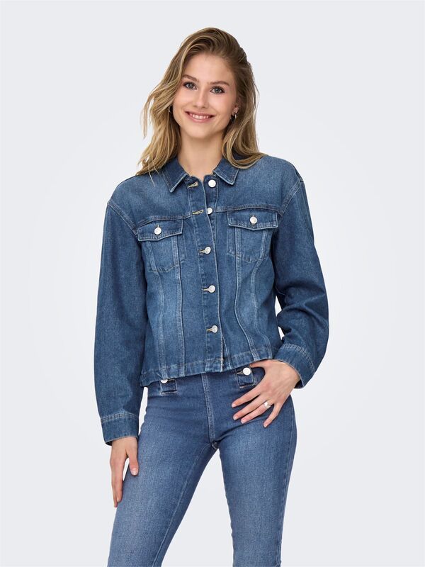 ONLMIKA L/S DNM JKT AKM MOCH Kadın Medium Blue Denim Ceket - 15352316