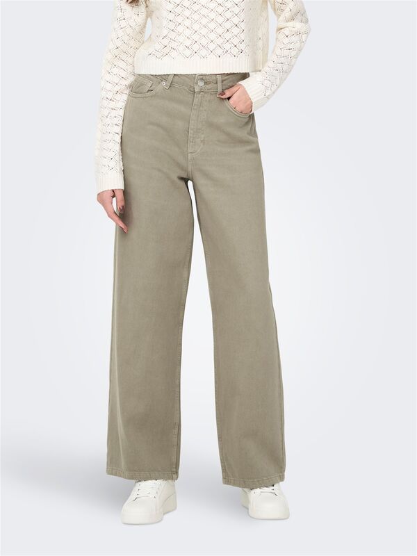 Only - ONLMILLY MW BAGGY PANT CC PNT Kadın Yeşil Pantolon - 15338618