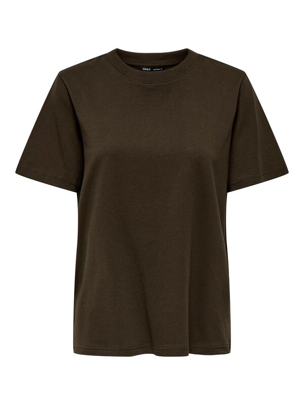 Only - ONLMONJA LIFE S/S TEE JRS NOOS Kadın Kahverengi T-Shirt - 15320892