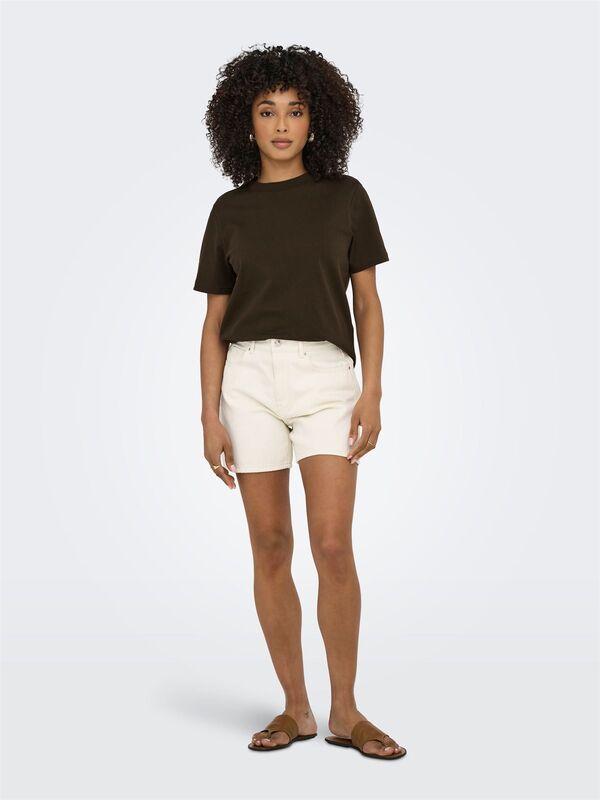 ONLMONJA LIFE S/S TEE JRS NOOS Kadın Kahverengi T-Shirt - 15320892