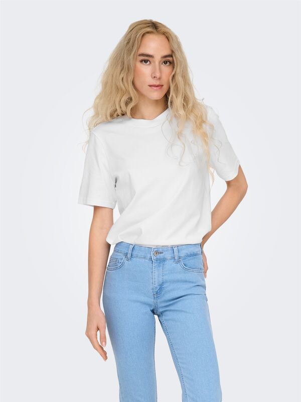 Only - ONLMONJA S/S TEE JRS NOOS Kadın Beyaz T-Shirt - 15320892