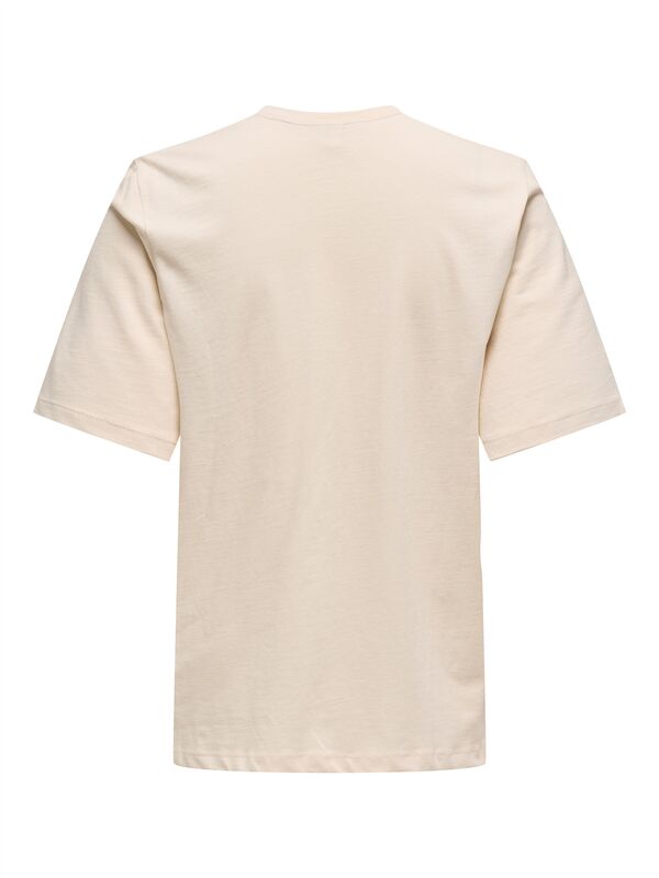 ONLMOODY LIFE S/S WORD TOP BOX JRS Kadın Bej T-Shirt - 15343277