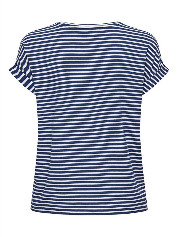 ONLMOSTER STRIPE S/S O-NECK TOP JRS NOOS Kadın Mavi Bluz - 15206243