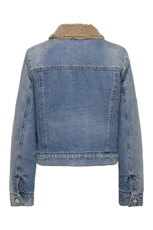 ONLNADYA LS TEDDY DNM JACKET GUA Kadın Mavi Mont - 15325567