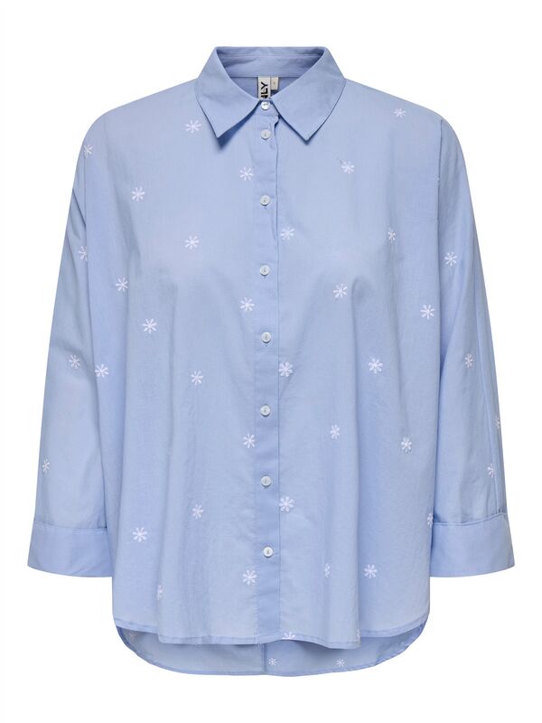 ONLNEW LINA GRACE LS EMB SHIRT NOOS WVN Kadın Mavi UK Gömlek - 15283743