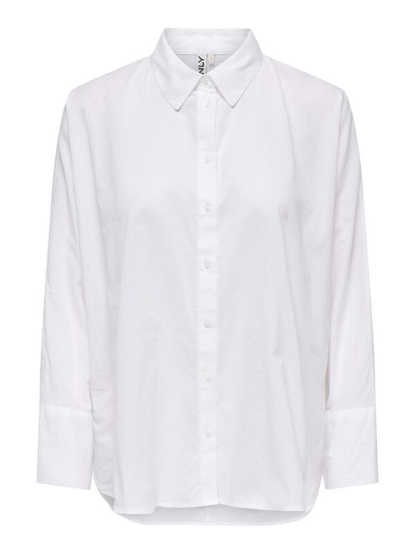 ONLNEW LINA GRACE SOLID LS SHIRT WVN Kadın Beyaz UK Gömlek - 15341442