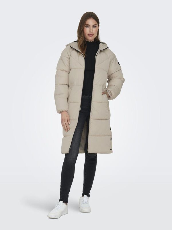 ONLNEWAMANDA LONG PUFFER COAT CC OTW Kadın Gri Mont - 15304786