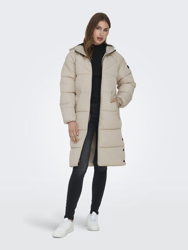 ONLNEWAMANDA LONG PUFFER COAT CC OTW Kadın Gri Mont - 15304786