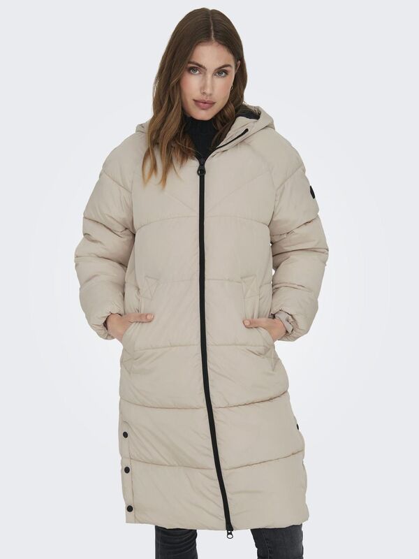 ONLNEWAMANDA LONG PUFFER COAT CC OTW Kadın Gri Mont - 15304786
