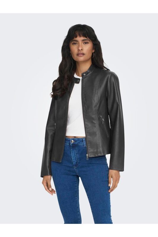 ONLNEWMELISA FAUX LEATHER JACKET CC OTW Kadın Siyah Mont - 15295403