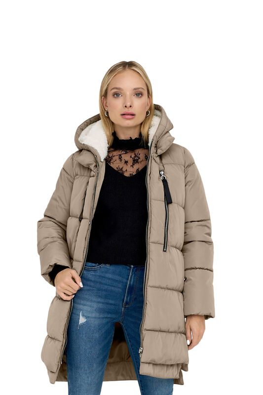 ONLNEWNORA LONG PUFFER COAT CC OTW Kadın Bej Mont - 15304792