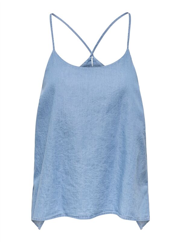 Only - ONLNOVA AZURE ELBA SINGLET PTM Kadın Mavi T-Shirt - 15343005