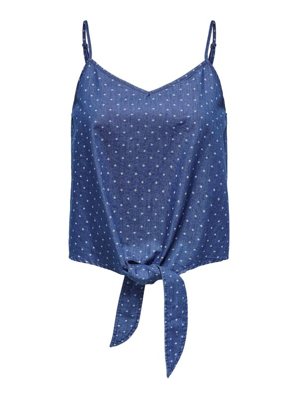 Only - ONLNOVA AZURE KNOT SINGLET PTM Kadın Mavi T-Shirt - 15343004
