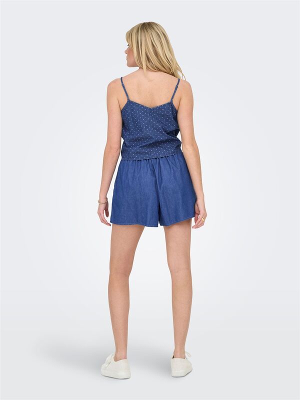 ONLNOVA AZURE KNOT SINGLET PTM Kadın Mavi T-Shirt - 15343004