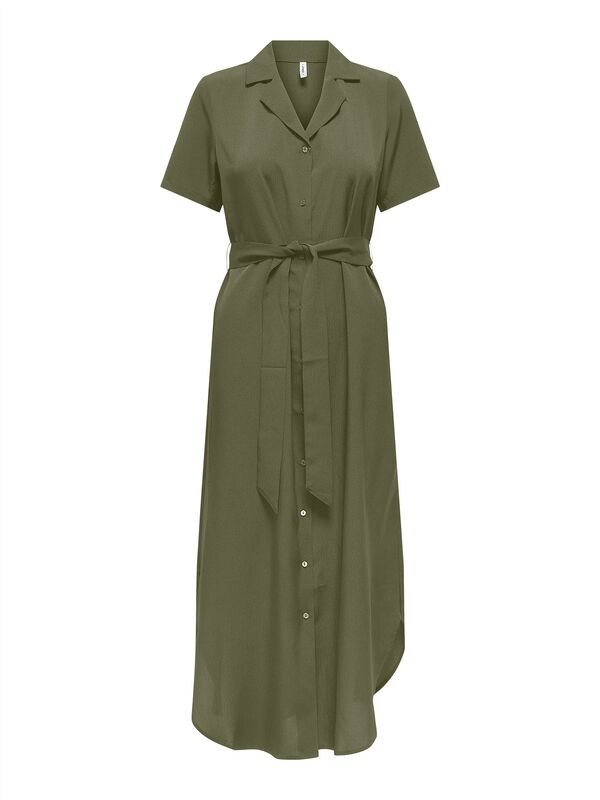ONLNOVA LIFE ELITE IZI SHIRT DRESS SOLID Kadın Yeşil Elbise - 15331928