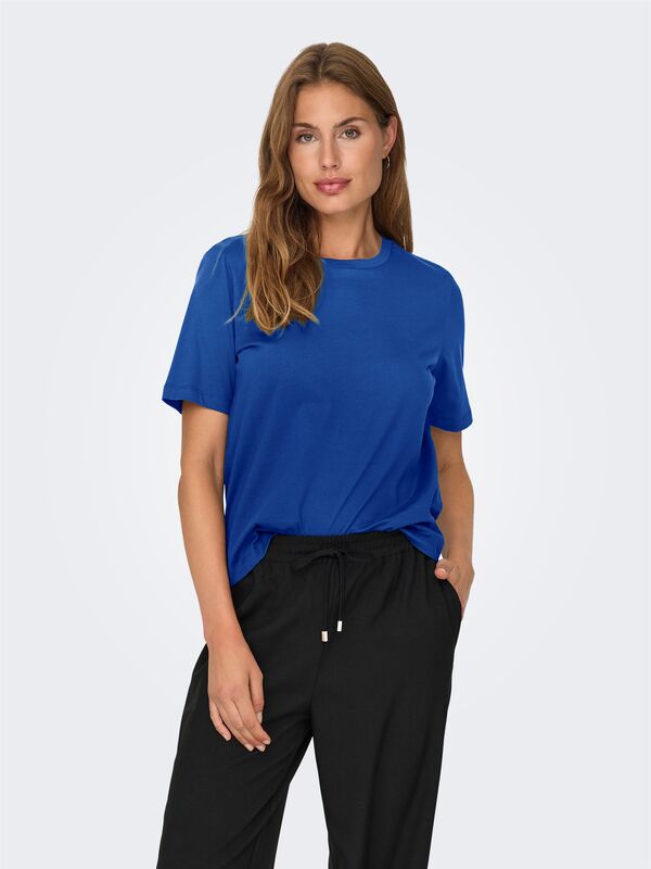 Only - ONLONLY S/S TEE JRS NOOS Kadın Mavi T-Shirt - 15270390