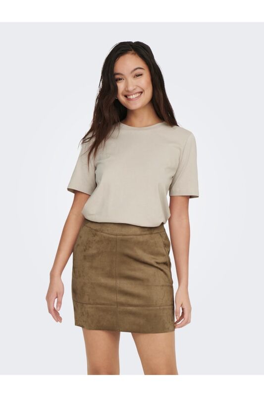 ONLONLY S/S TEE JRS NOOS Kadın Gri T-Shirt - 15270390