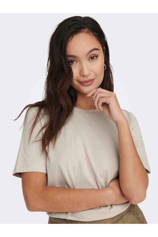 ONLONLY S/S TEE JRS NOOS Kadın Gri T-Shirt - 15270390