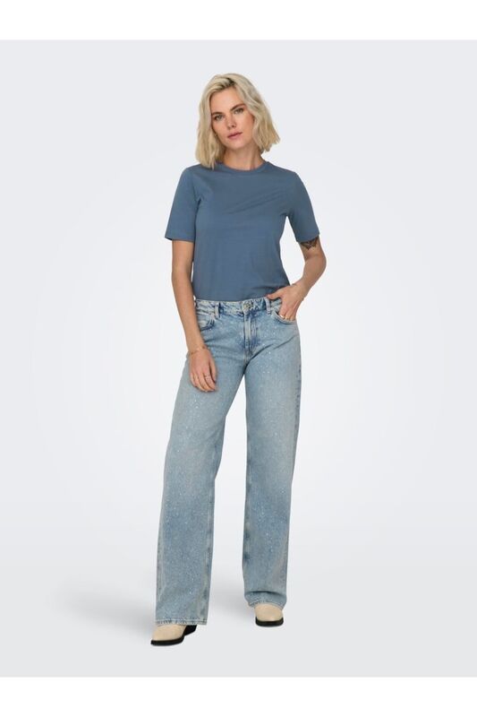 ONLONLY S/S TEE JRS NOOS Kadın Mavi T-Shirt - 15270390