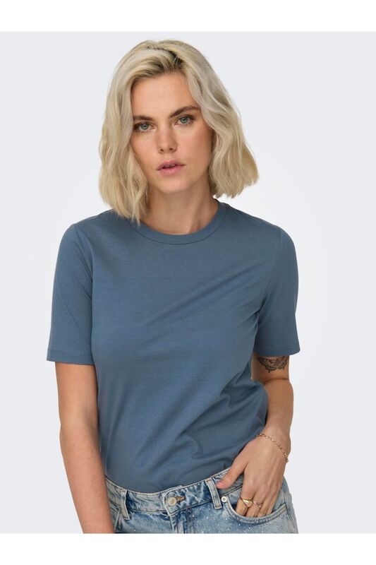 ONLONLY S/S TEE JRS NOOS Kadın Mavi T-Shirt - 15270390