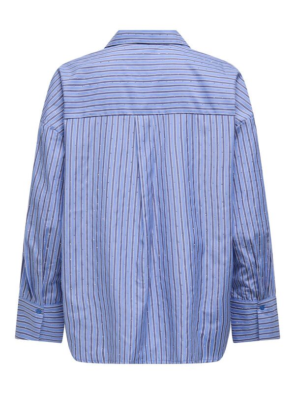 ONLOREGON ALVA LS RHINEST SHIRT NOOS WVN Kadın Mavi Gömlek - 15348536