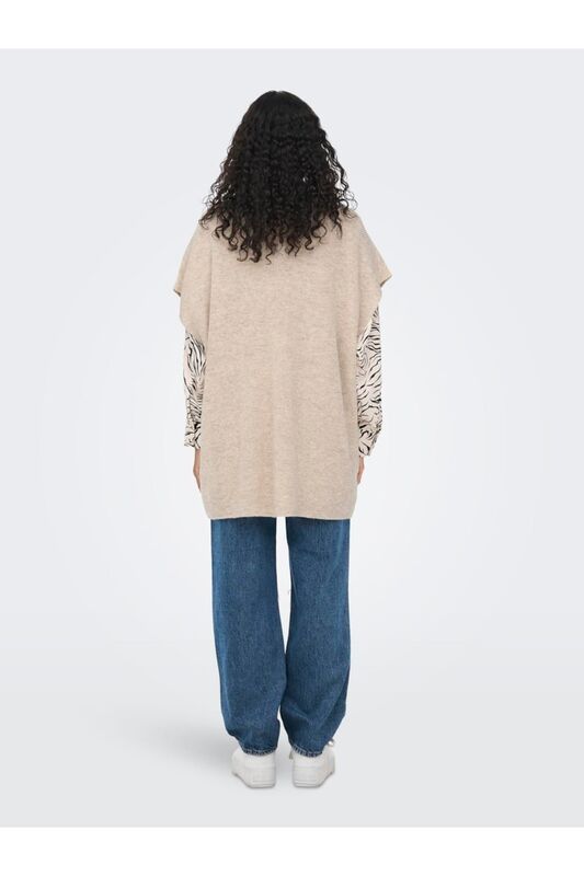 Onlparıs Lıfe Loose Highn Wool Vest Knt Kadın Gri Kazak - 15268869