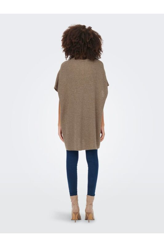Onlparıs Lıfe Loose Highn Wool Vest Knt Kadın Kahverengi Kazak - 15268869