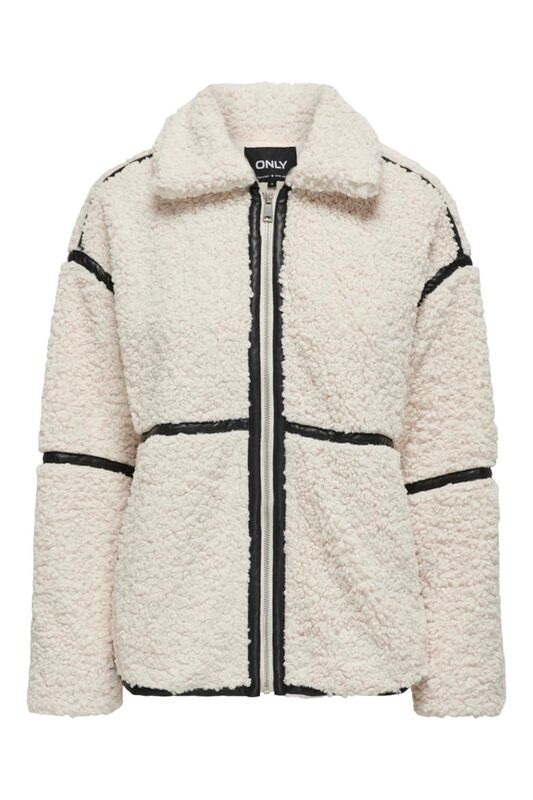 Only - ONLPARIS TEDDY JACKET LIFE OTW CC Kadın Beyaz Mont - 15322440