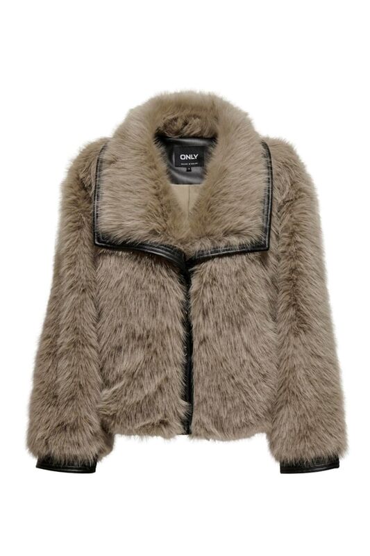 Only - ONLPISA FUR JACKET OTW Kadın Bej Mont - 15330273